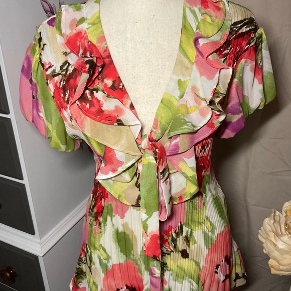 Ladies Floral Short Sleeve Blouse XL - Picture 2 of 8